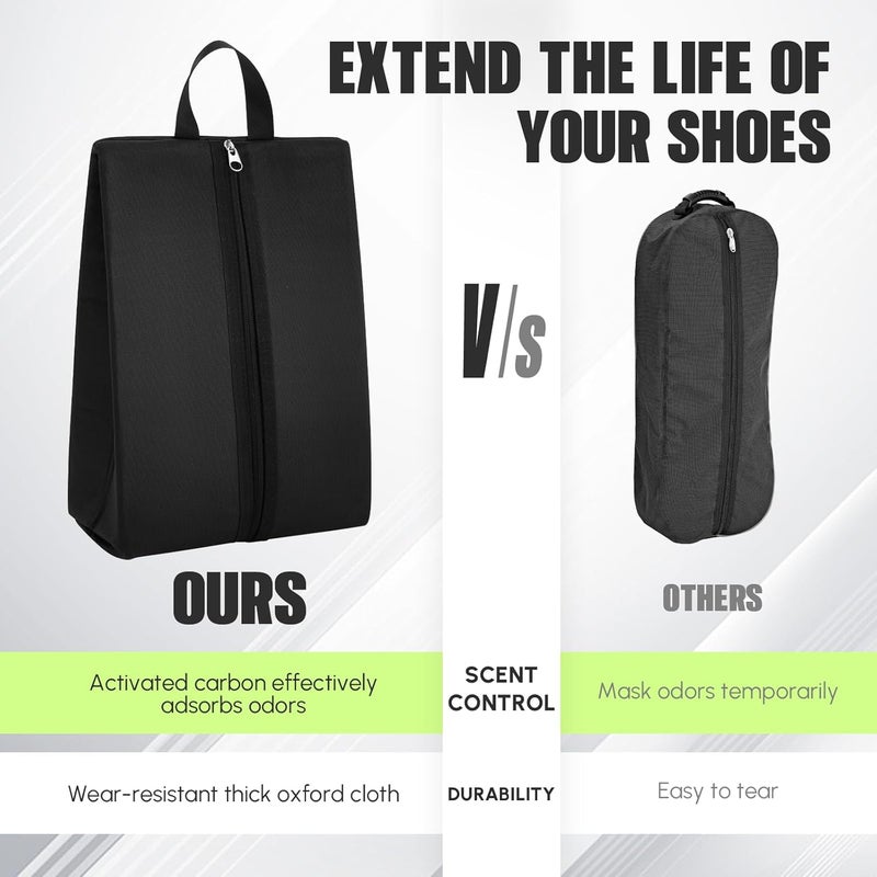 Vincreem 2 Pack Smell Proof Shoe Cleat Bag for Travel Water-resistant Odor Absorbing Lightweight Golf Soccer Shoe Storage Organizer Shoe Pouch with Zipper Dust-proof for Gym Sports Travel Work - Image 4